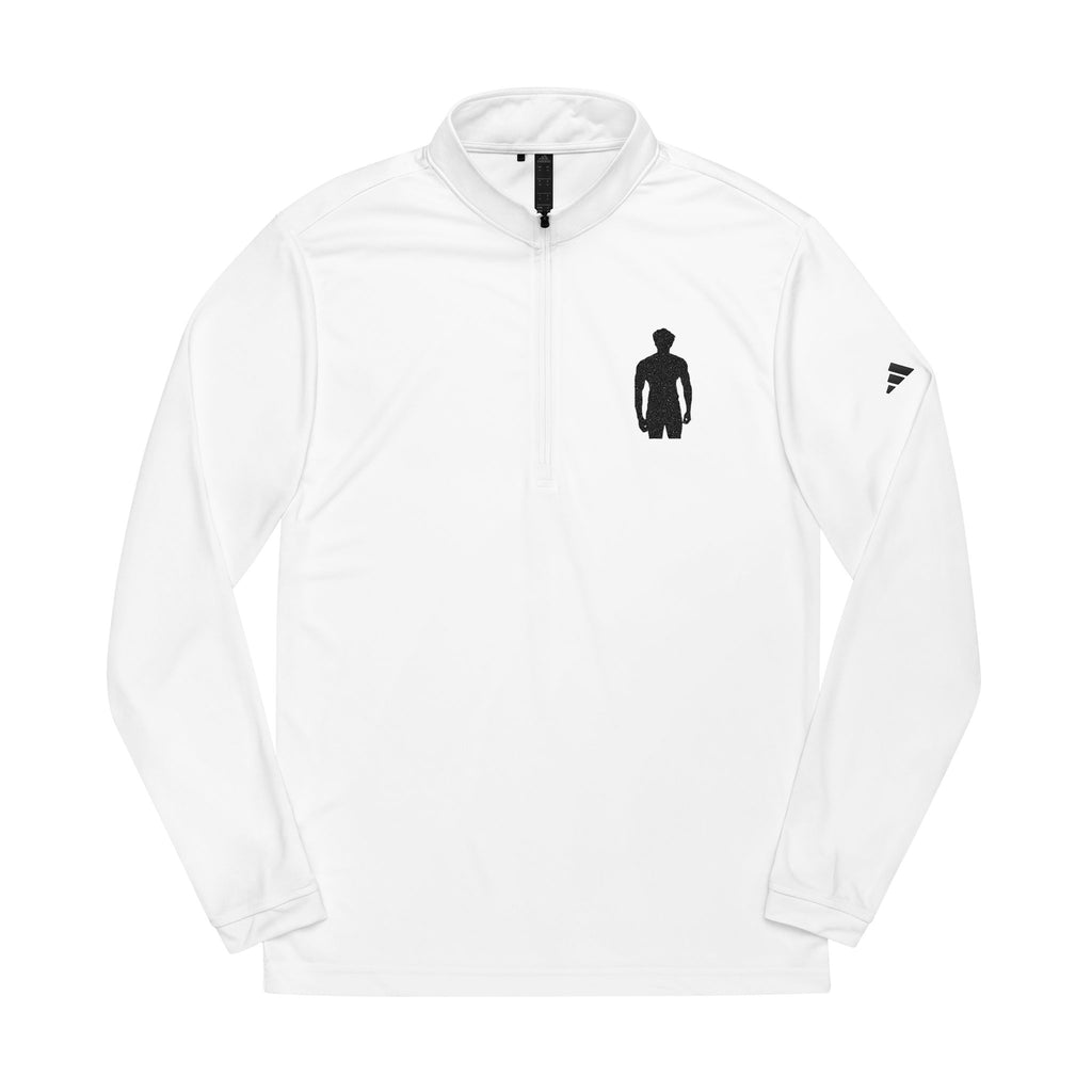 Embroidered Quarter-Zip Pullover — Minimalist Athlete Logo