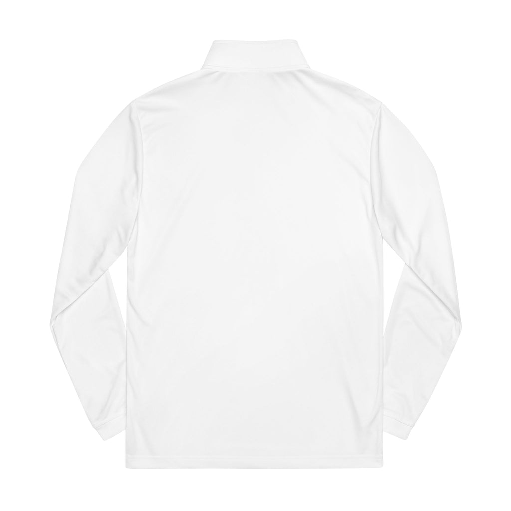 Embroidered Quarter-Zip Pullover — Minimalist Athlete Logo