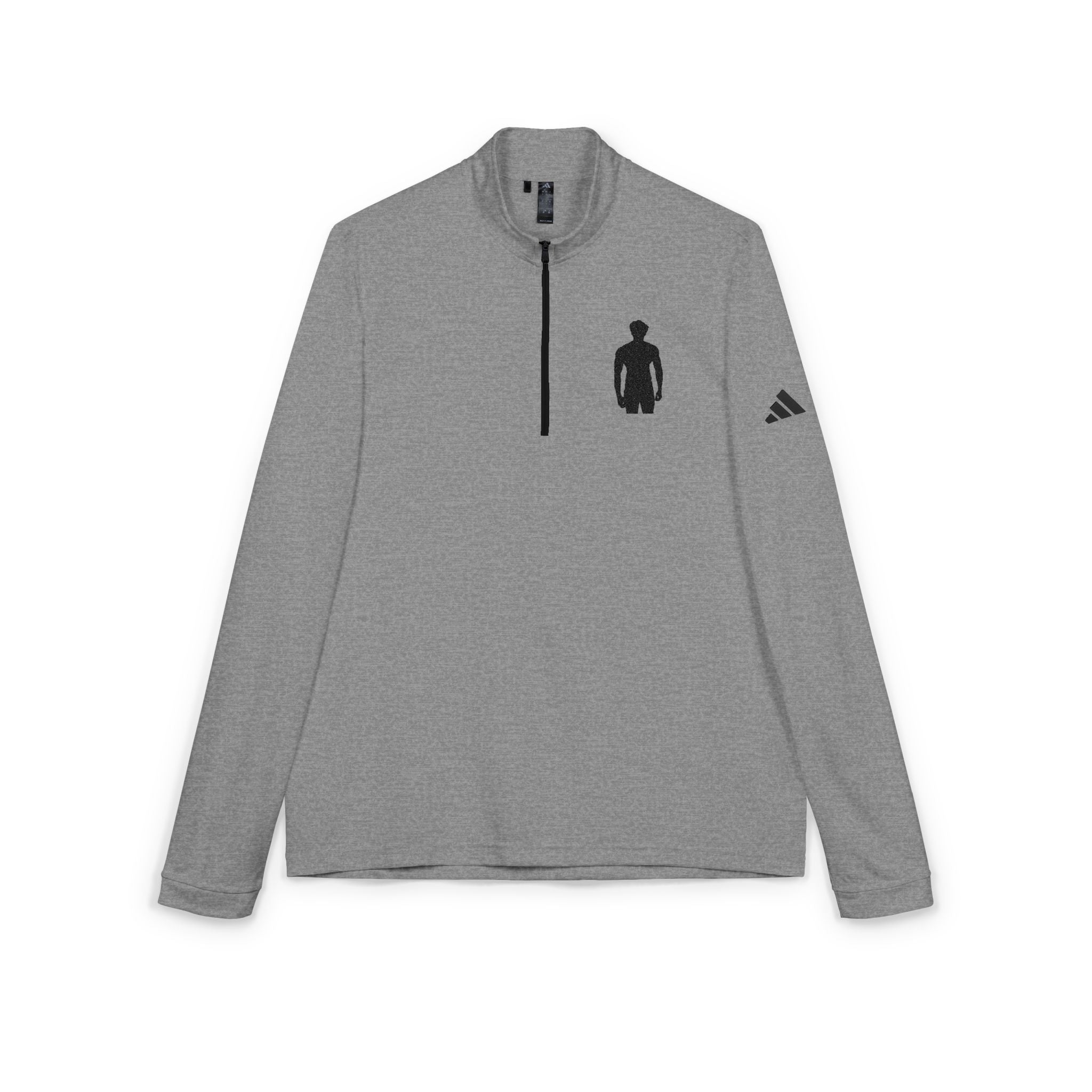 Embroidered Quarter-Zip Pullover — Minimalist Athlete Logo