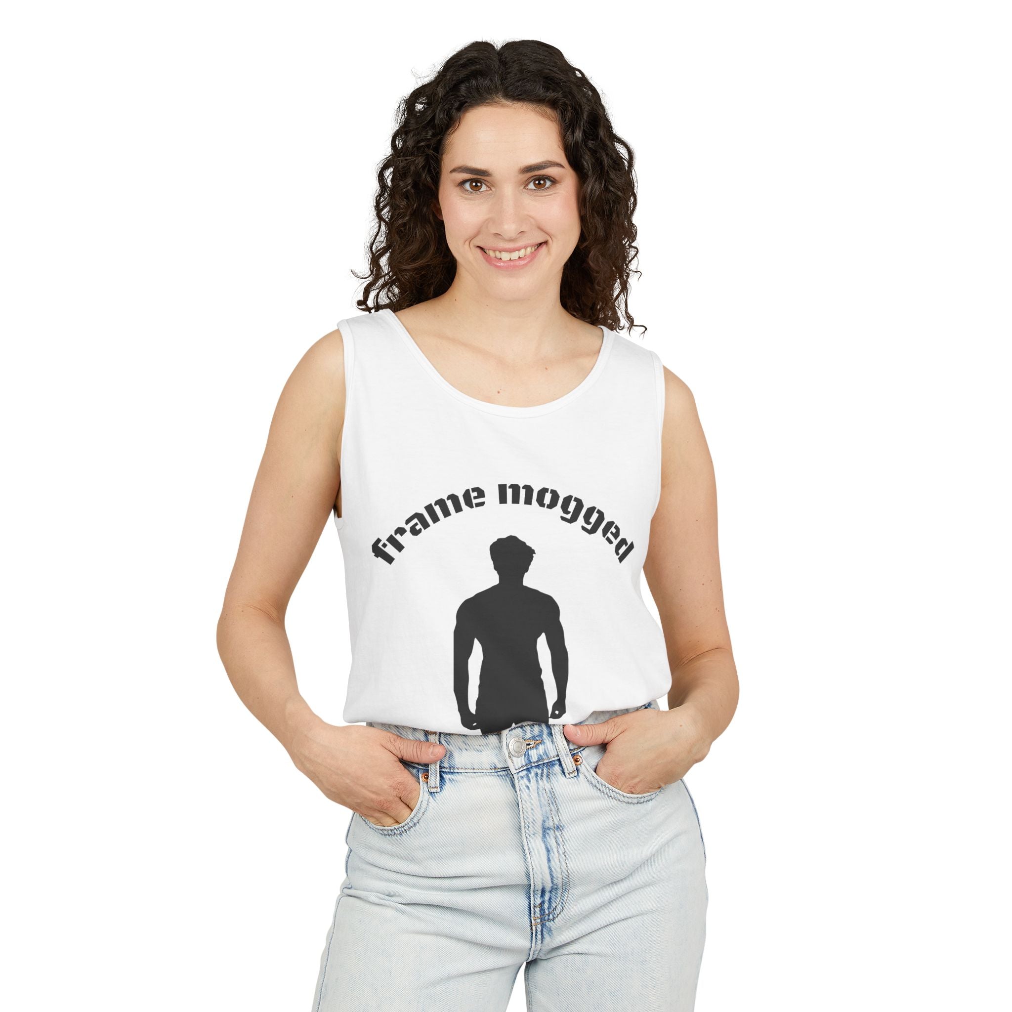 Frame Mogged Tank Top — Gym Silhouette Workout Tank