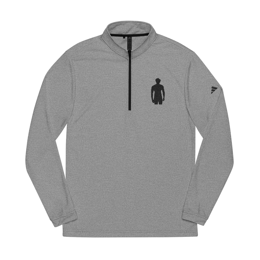 Embroidered Quarter-Zip Pullover — Minimalist Athlete Logo