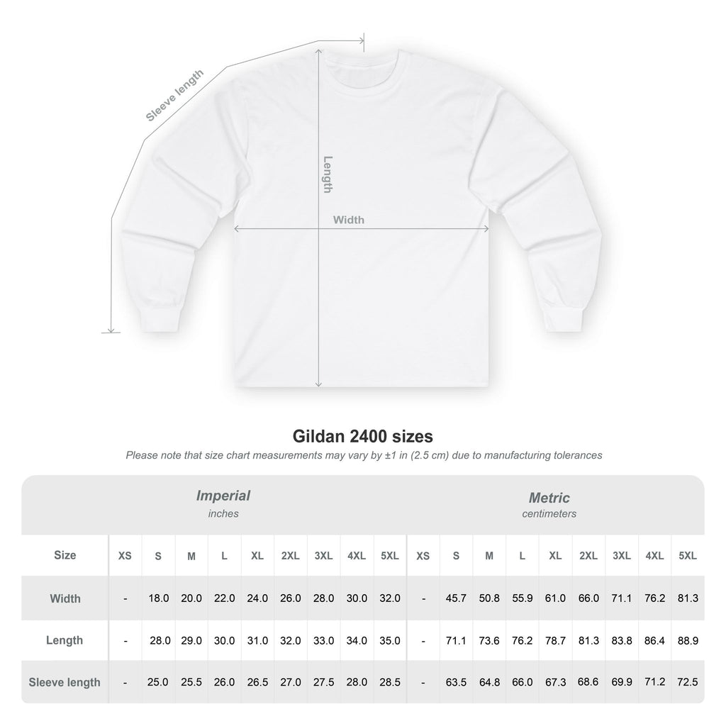 Long Sleeve Tee — "No Foids" Blue Character Meme Graphic